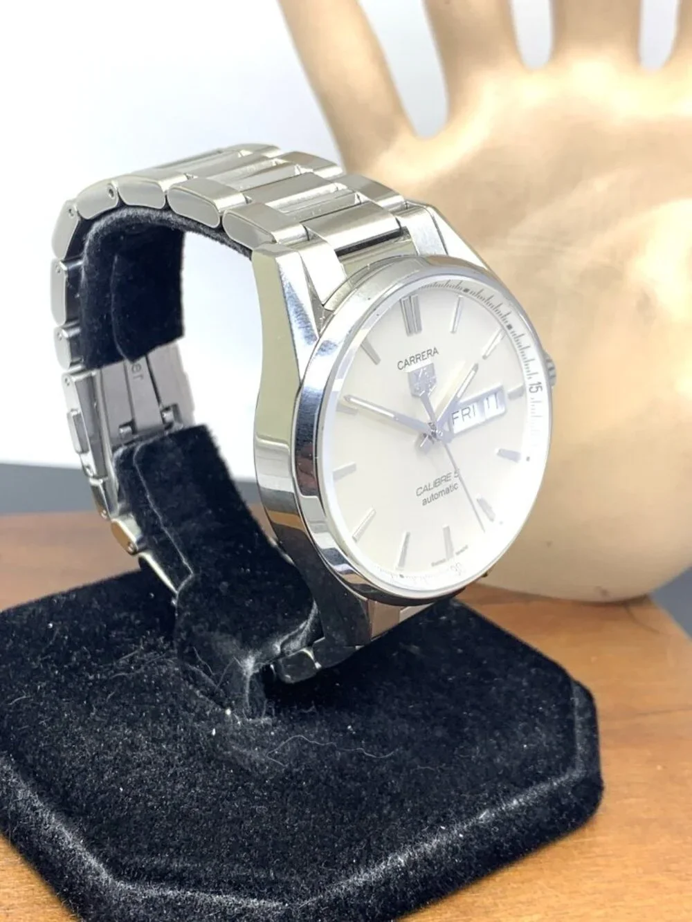 Tag Heuer Carrera Men's Watch WAR201B Swiss Automatic Silver Dial Day Date Steel
